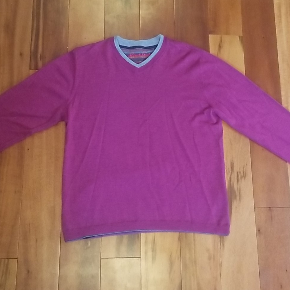 Robert Graham Purple V-Neck Sweater